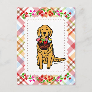 Carte Postale Dessin de Golden Retriever