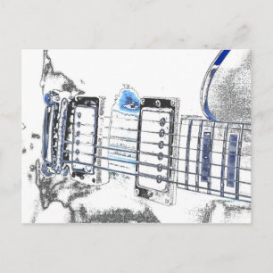 Carte Postale dessin de guitare bleu noir cordes de pont.jpg