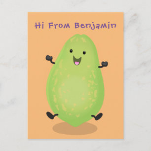 Carte Postale dessin de la patte papaye de Cute kawaii