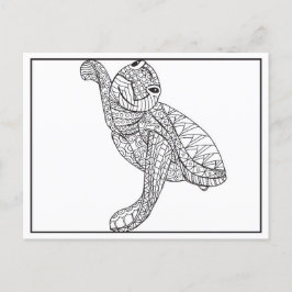 Carte Postale Dessin de la petite tortue de mer