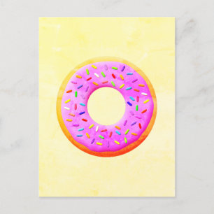 Carte Postale Dessin De Mignonne Donut Avec Des Saupoudrages