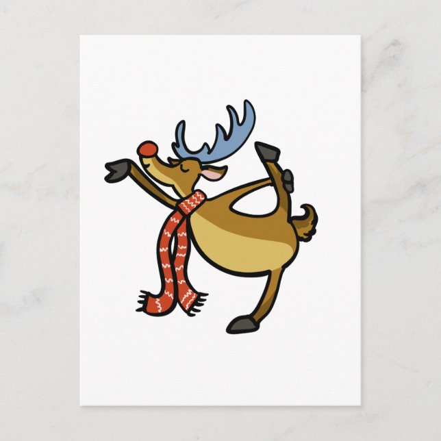 Carte Postale Dessin de Moose Dancing | choisir la couleur arriè (Devant)