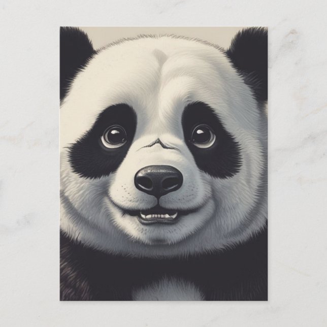 Carte Postale Dessin de Panda (Devant)