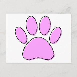 Carte Postale Dessin de patte de chien mignon