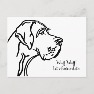 Carte Postale dessin de portrait Great Dane