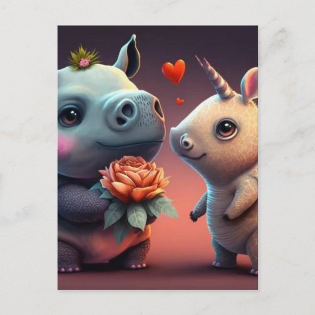 Carte Postale Dessin de Saint Valentin sur mesure (Devant)