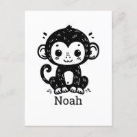 Dessin de Singe Bébé mignon - Kawaii Nursery Art