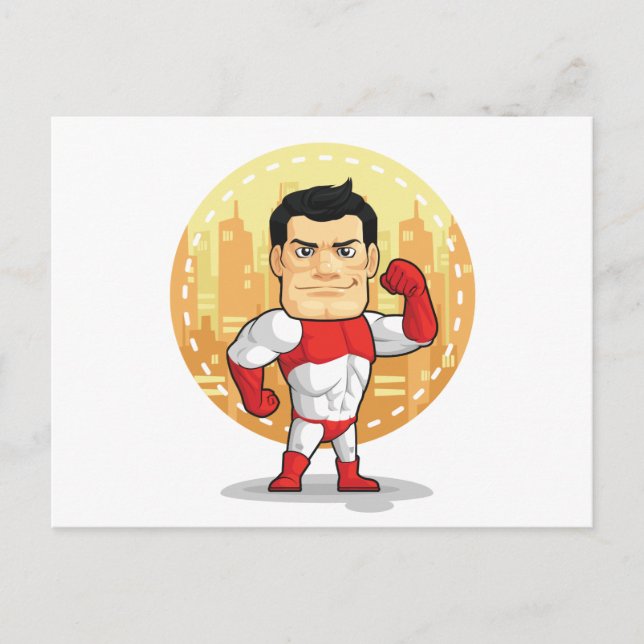 Carte Postale Dessin de Superhero (Devant)