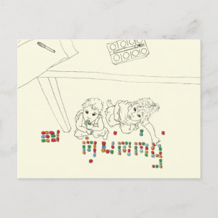 Carte Postale Dessin d'enfant Mummy Funny Brick vu d'en haut
