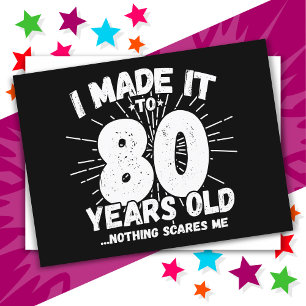 Carte Postale Dessin drôle et sarcastique pour 80 ans, anniversa