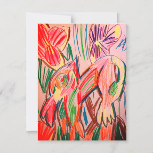 Carte Postale Dessin du chamelon de la forêt tropicale