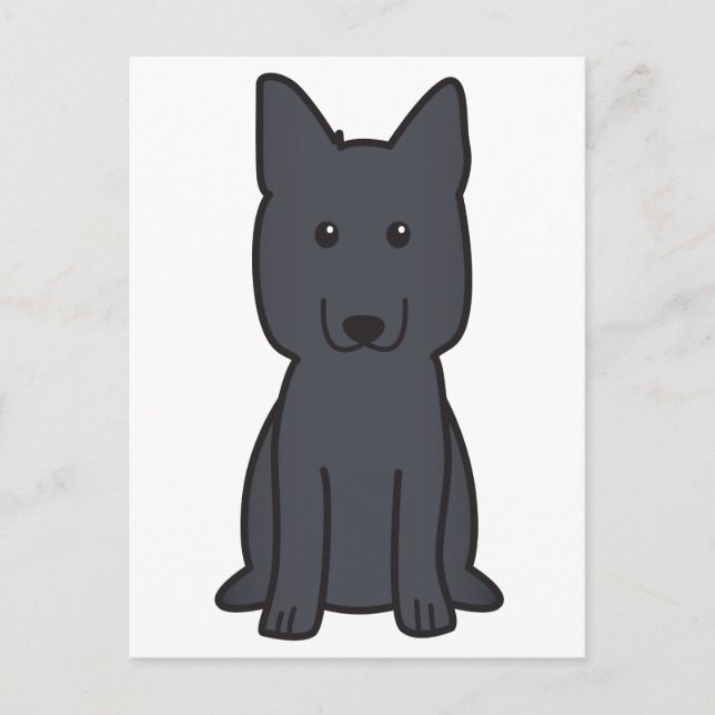 Carte Postale Dessin du chien berger allemand (Devant)