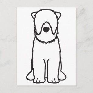 Carte Postale Dessin du chien de Terrier russe noir