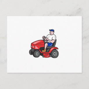 Carte Postale Dessin du jardinier de moulage Rideon de gazon