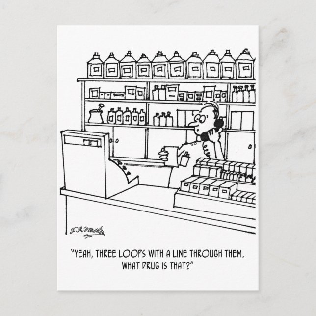 Carte Postale Dessin du pharmacien 3109 (Devant)