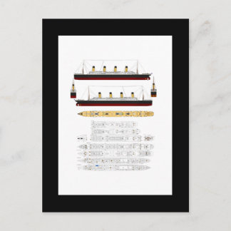 Carte Postale Dessin et diagramme en Titanic RMS
