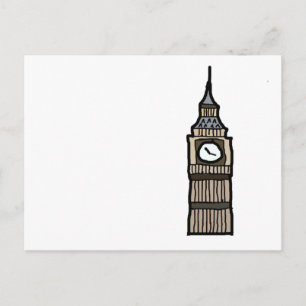 Carte Postale Dessin géant de la tour Big Ben de Londres