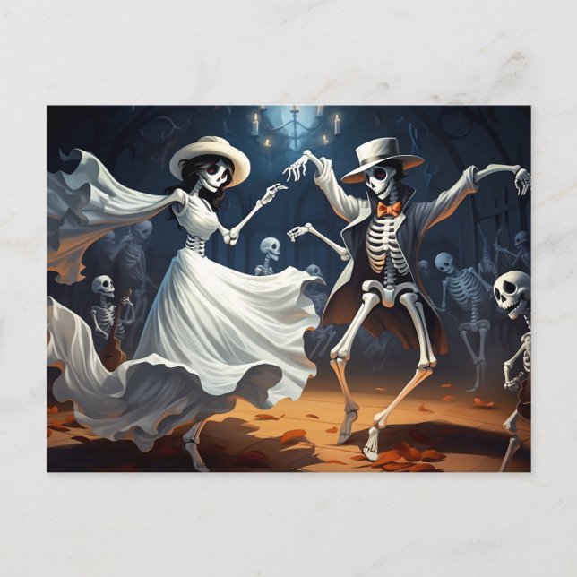 Carte Postale Dessin Halloween Swing Dance (Devant)