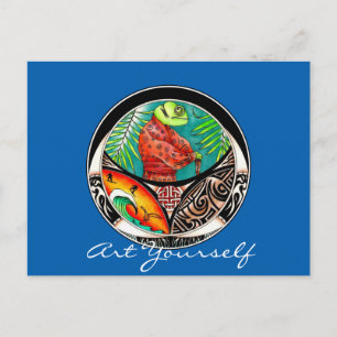 Carte Postale Dessin Lizard Kung Fu