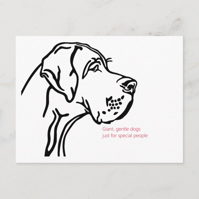 Carte Postale dessin minimal Great Dane (Devant)