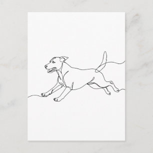 Carte Postale Dessin minimaliste moderne d'un chien en ligne