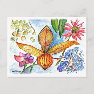 Carte Postale Dessin Orange Orchid