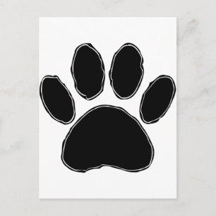 Carte Postale Dessin Paw Chien En Noir