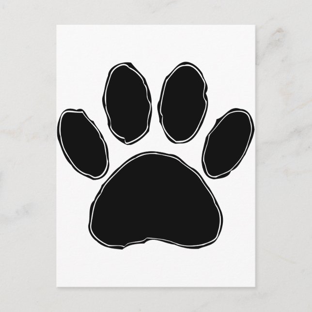 Carte Postale Dessin Paw Chien En Noir (Devant)