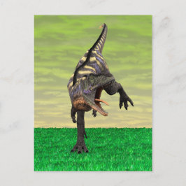 Carte Postale Dessin préhistorique drôle d'Aucasaurus rugissant