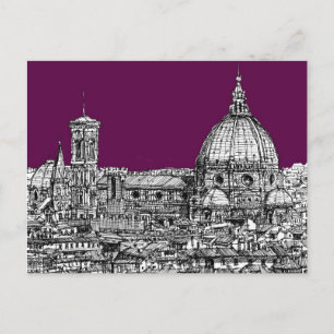 Carte Postale Dessin renaissance pourpre