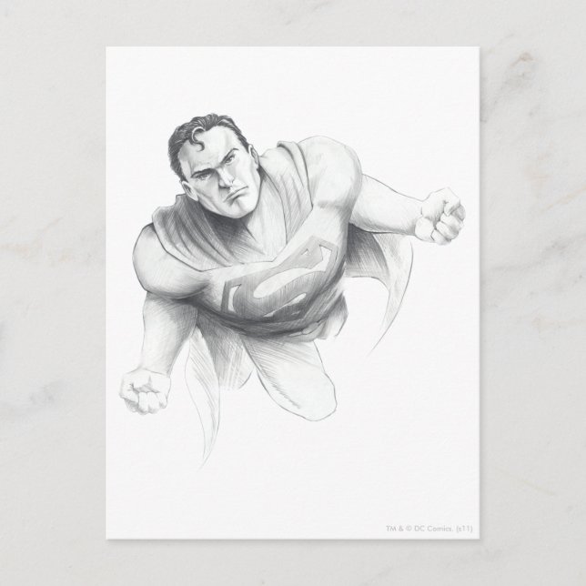 Carte Postale Dessin Superman (Devant)