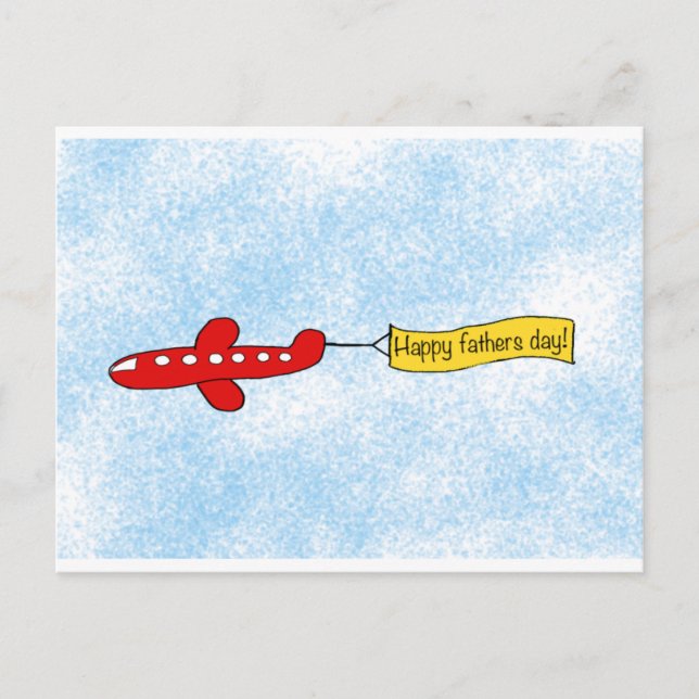 Carte Postale Dessin sur la bannière ciel de l'avion "Happy Fête (Devant)