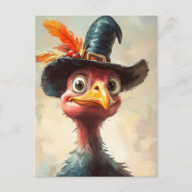 Carte Postale Dessin Thanksgiving Turquie (Devant)