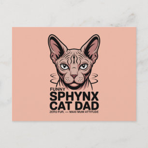 Carte Postale Dessin vectoriel drôle de papa chat Sphynx