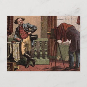 Carte Postale Dessin vintage : Photographe antique
