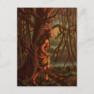 Carte Postale Dessin vintage : Pocahontas, La Princesse Indienne