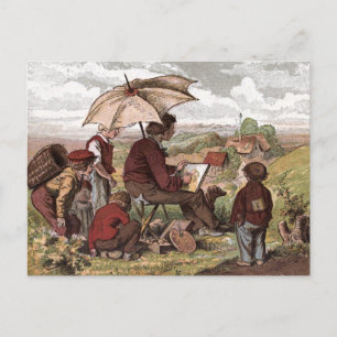 Carte Postale Dessin vintage : Un artiste simple