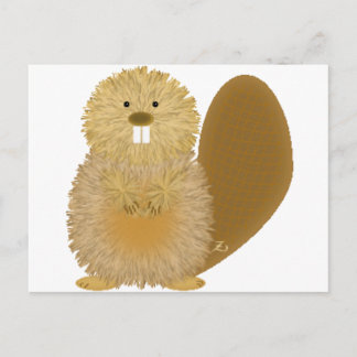 Carte Postale Dessins adorables pour animaux : Beaver