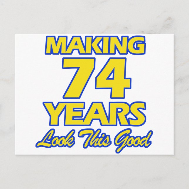 CARTE POSTALE DESSINS D'ANNIVERSAIRE DE 74 ANS (Devant)