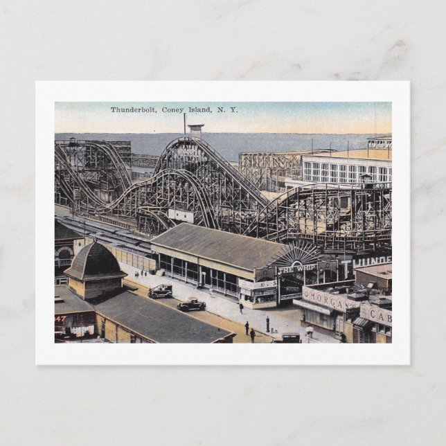 Carte Postale Dessous de verre à rouleaux, Coney Island, New Yor (Devant)