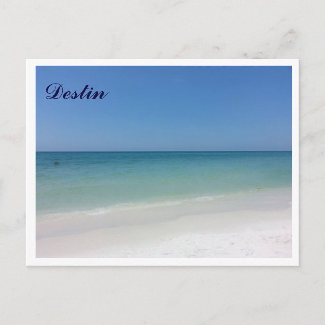 Carte Postale Destin plages blanches FL et eau bleue claire. (Devant)