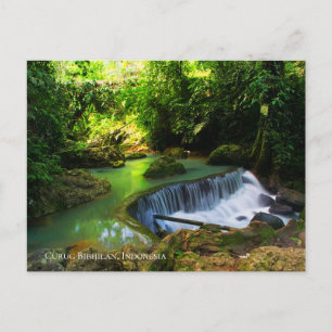 Carte Postale Destination de voyage de la cascade d'eau verte lu