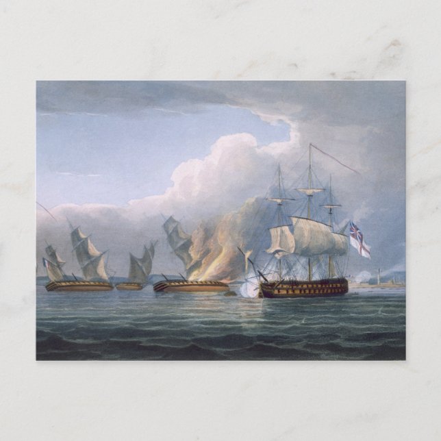 Carte Postale Destruction des frégates françaises L'Arianne & L' (Devant)