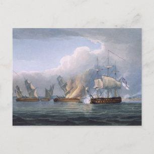 Carte Postale Destruction des frégates françaises L'Arianne & L'