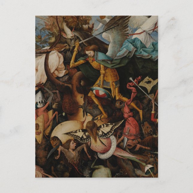 Carte Postale Détail: Chute des anges rebelles par Pieter Bruege (Devant)