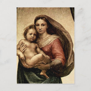 Carte Postale Détail de la "Vierge Sixtine" de Raphael (vers 151