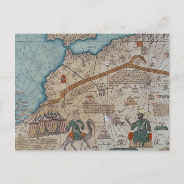 Carte Postale Détail de l'Atlas Catalan, 1375 (Devant)