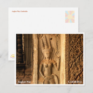 Carte postale détaillée de l'architecture d'Angkor