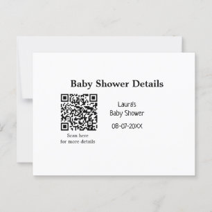 Carte Postale DÉTAILS DU baby shower QR SCAN CODE RU MODERNE MIN