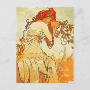Carte postale d'été Alphonse Mucha
